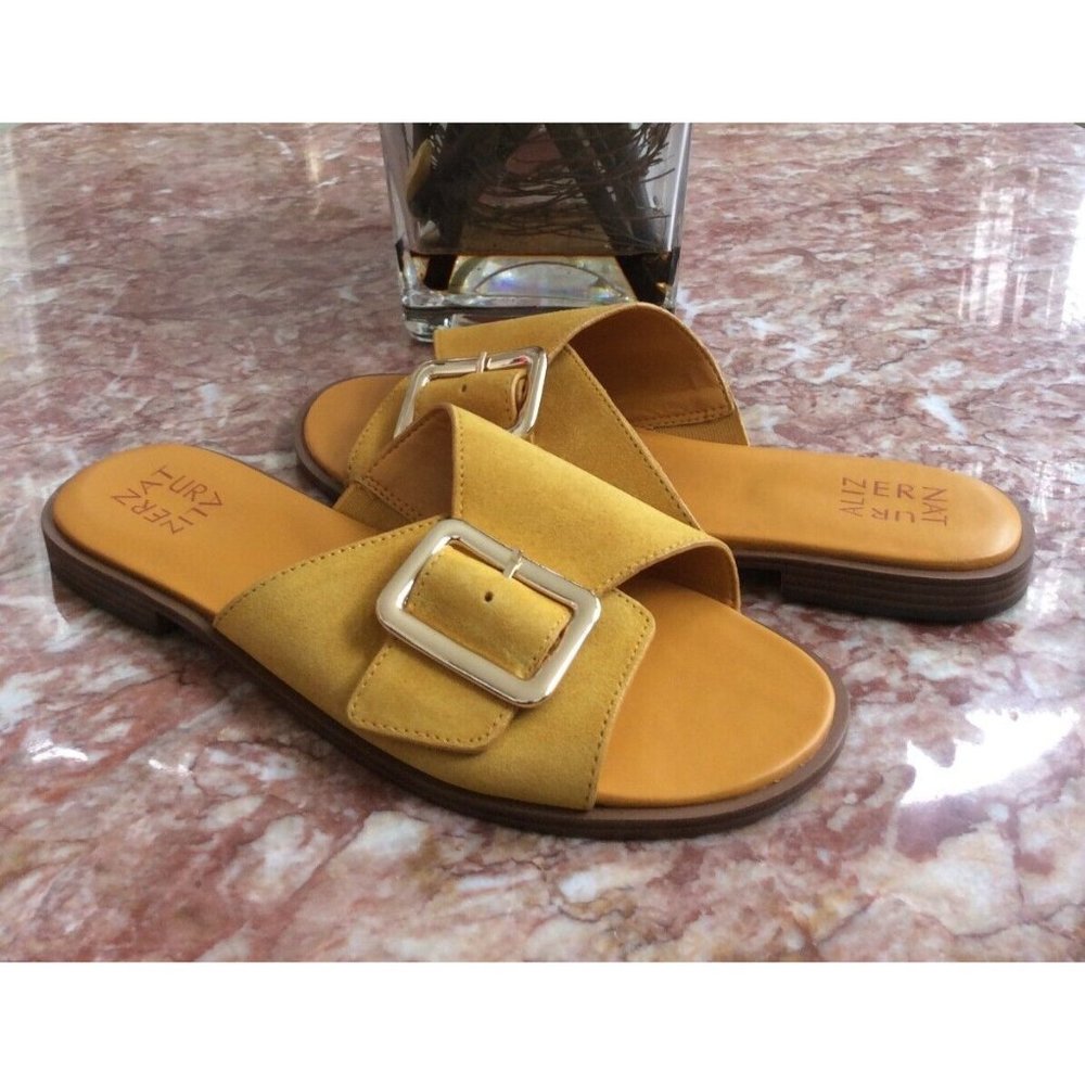 New Naturalizer Women's Forrest Golden Rod Suede‎ Slide Sandals Size 9M, $89